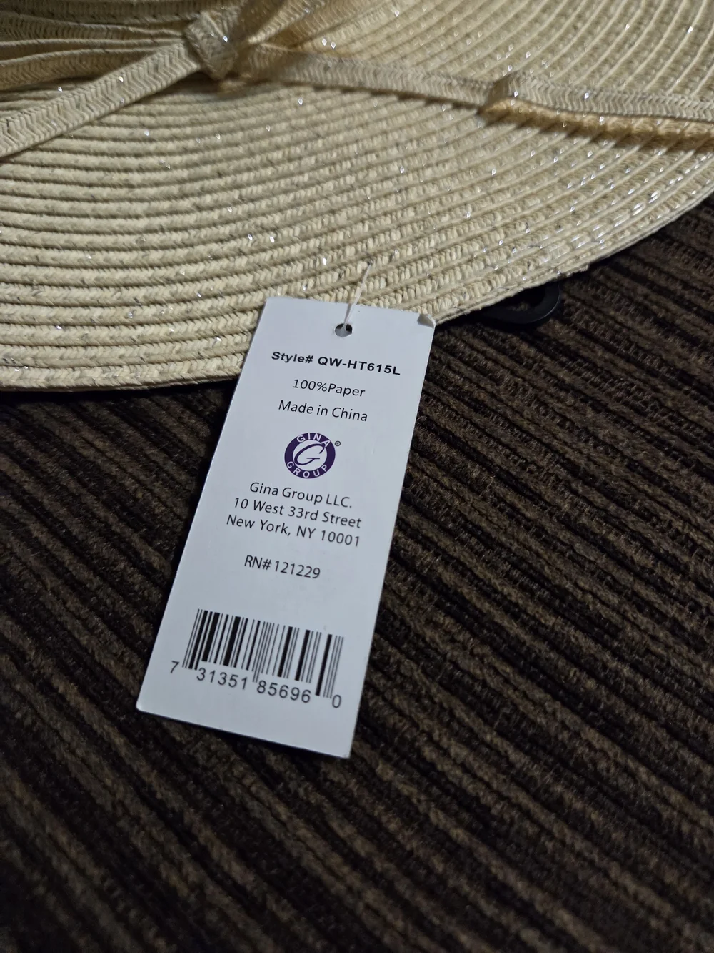 Chatties Women's Wide Brim Straw Sun Hat - Cream